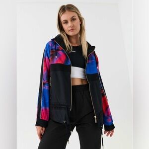P.E Nation Black and Multicolor Bomber Jacket